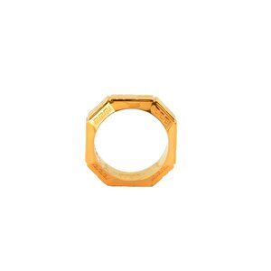 Versace Gold Color Metal "Greeca Stripe" Ring Sz 23